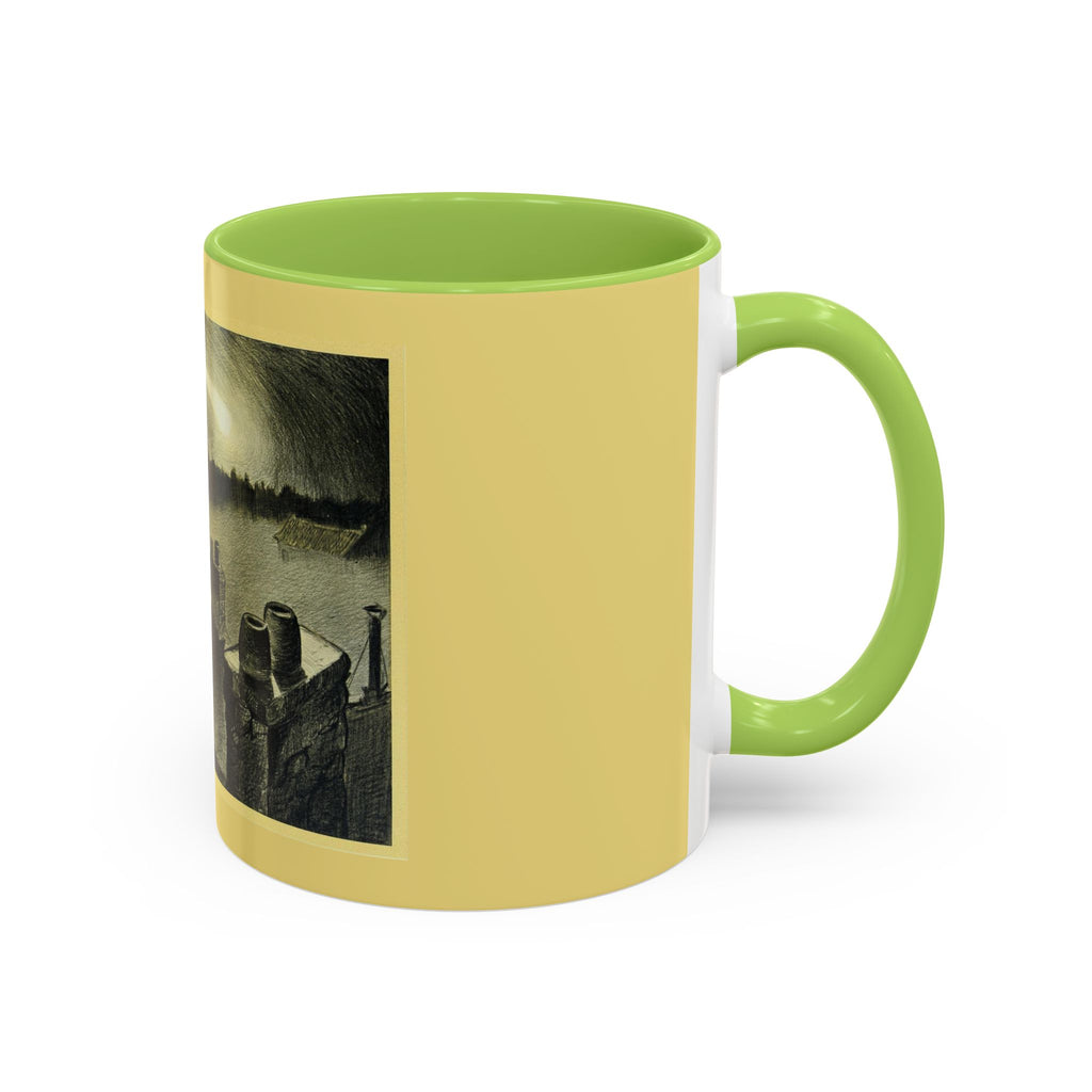 Vintage Moonlit Rooftops Accent Coffee Mug – Gothic Night Skyline 11oz/15oz