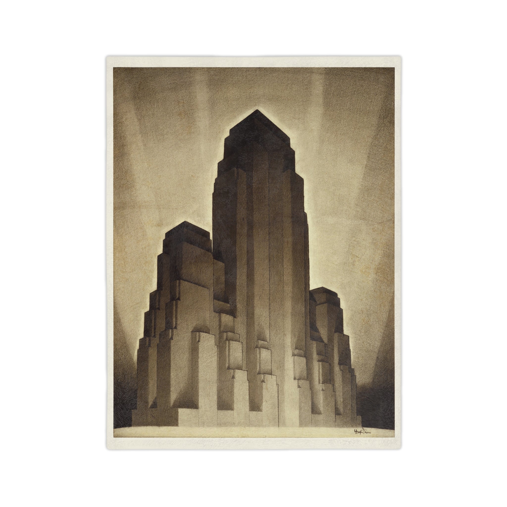Art Deco Skyscraper Velvet Blanket