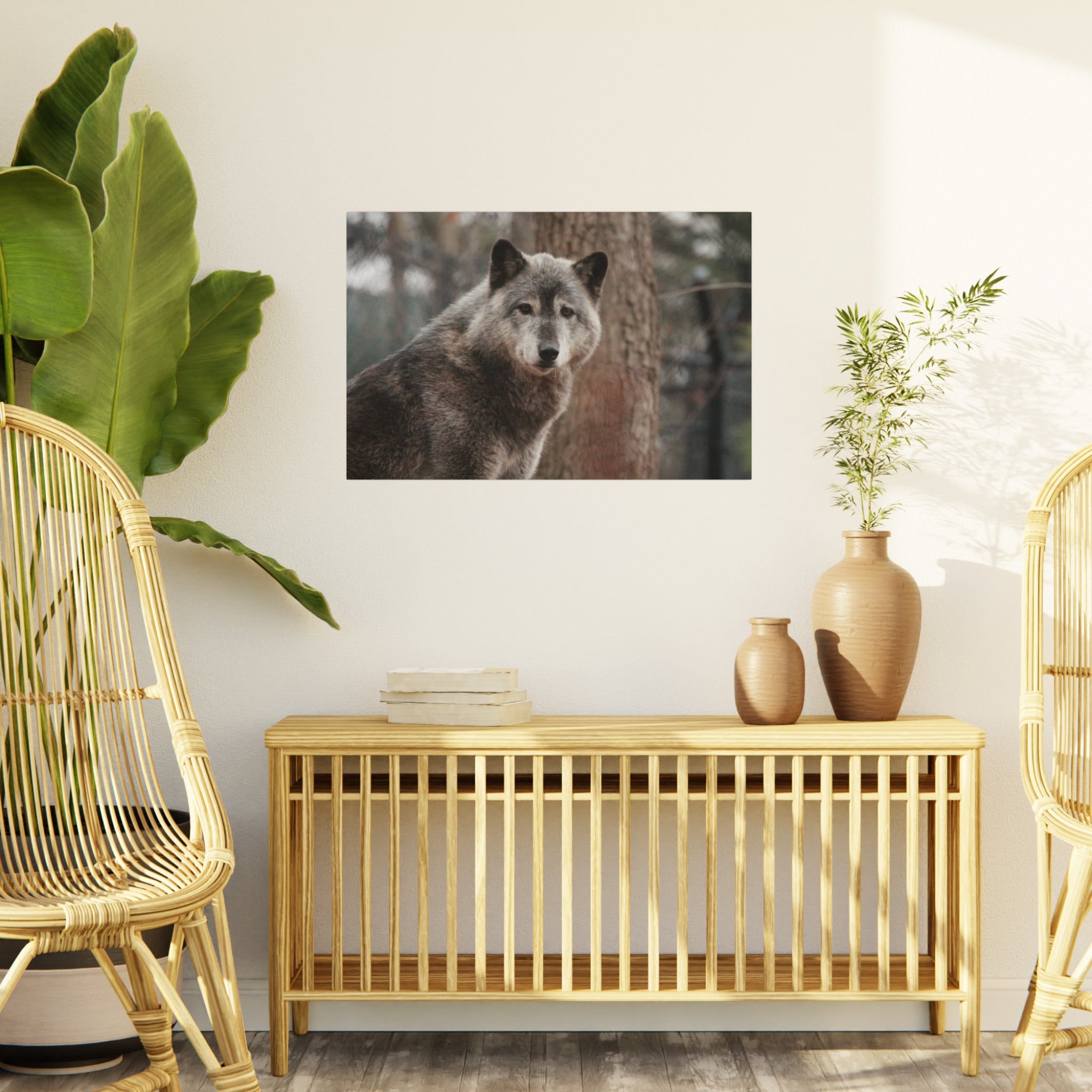 Wolf Portrait Foam Board - Rustic Wildlife Wall Art for Nature Lovers