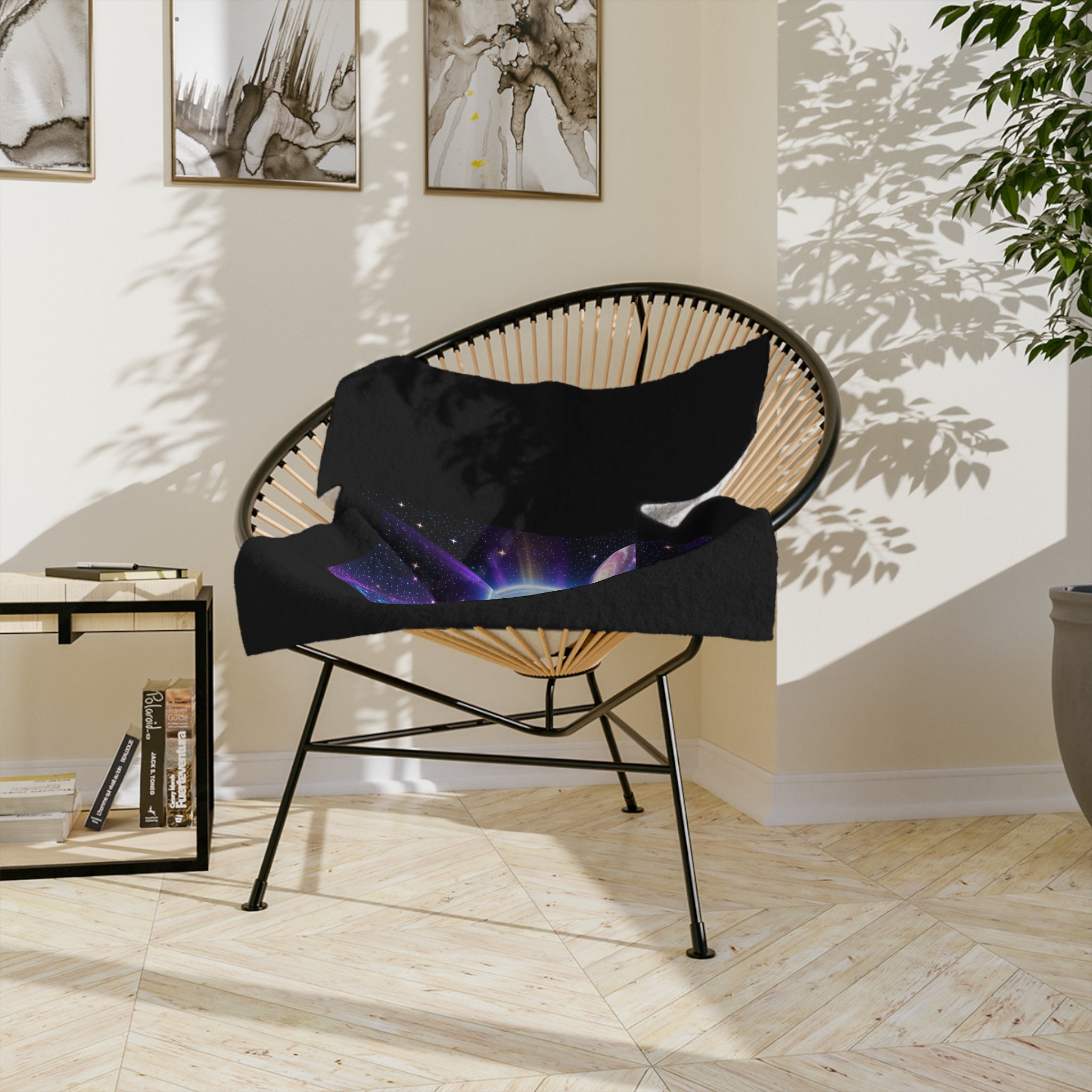 Uranus Velveteen Blanket — Cosmic Orb Microfiber Throw