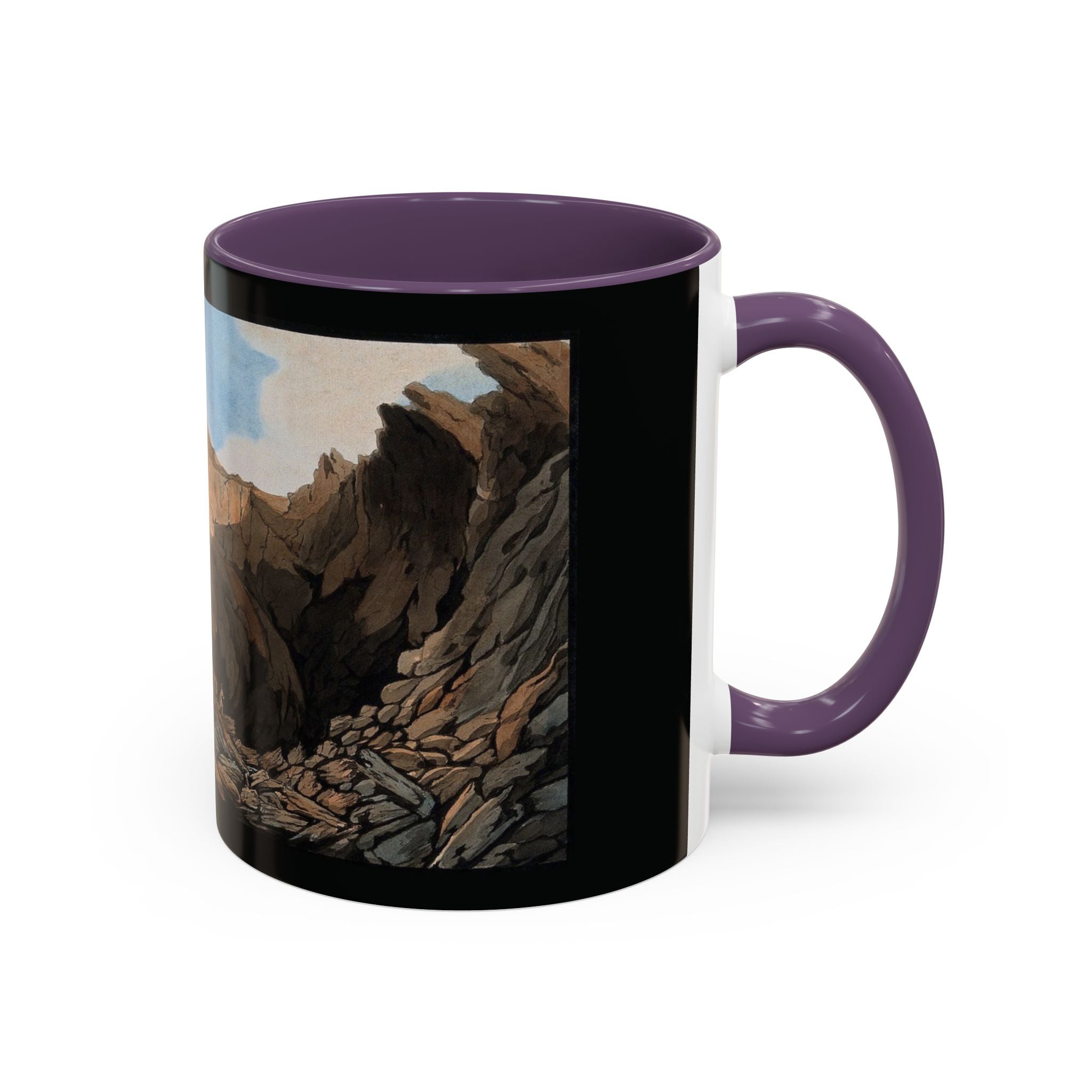Scenic Mountain Landscape Coffee Mug — Vintage Canyon Art Accent Mug (11/15oz)