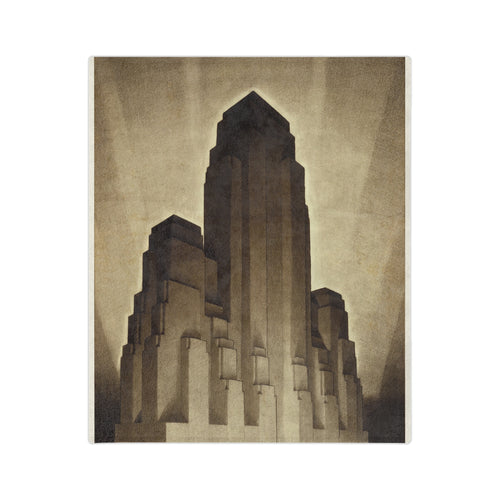 Art Deco Skyscraper Velvet Blanket