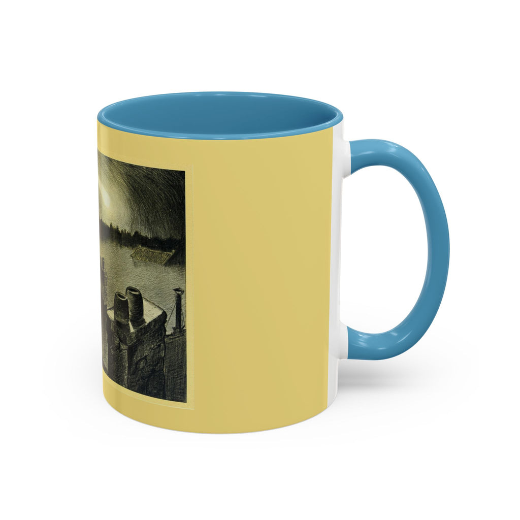 Vintage Moonlit Rooftops Accent Coffee Mug – Gothic Night Skyline 11oz/15oz