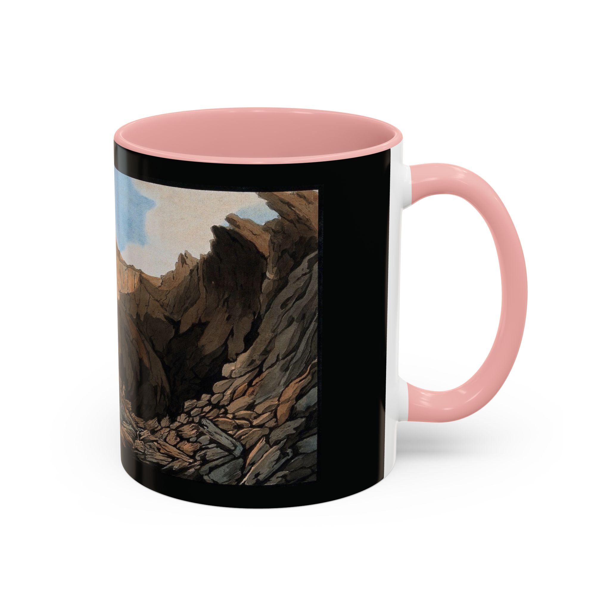 Scenic Mountain Landscape Coffee Mug — Vintage Canyon Art Accent Mug (11/15oz)