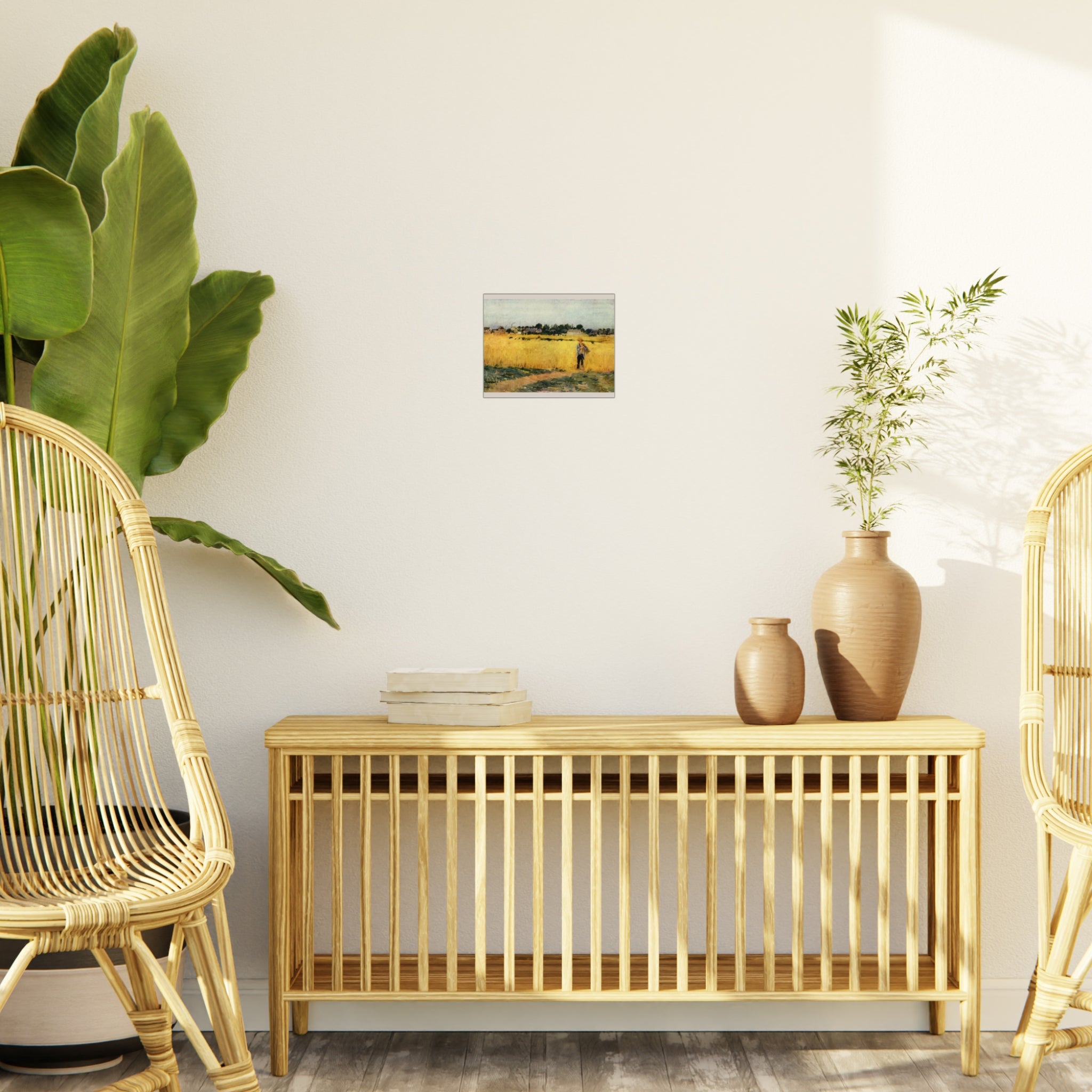 Rural Wheat Field Art Foam Board — Vintage Landscape Wall Decor