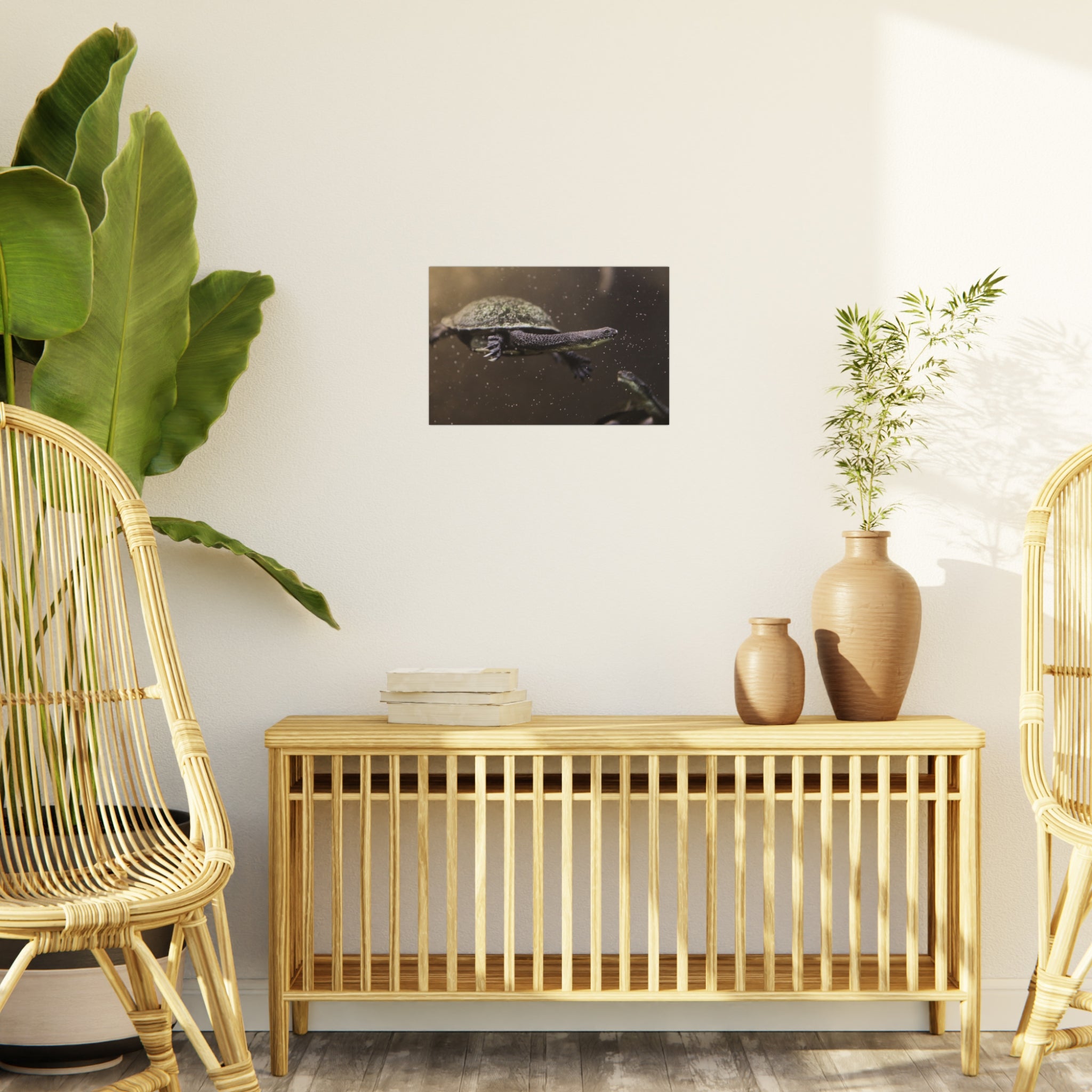 Turtle Foam Board Print – Underwater Slow Swimmer Wall Art