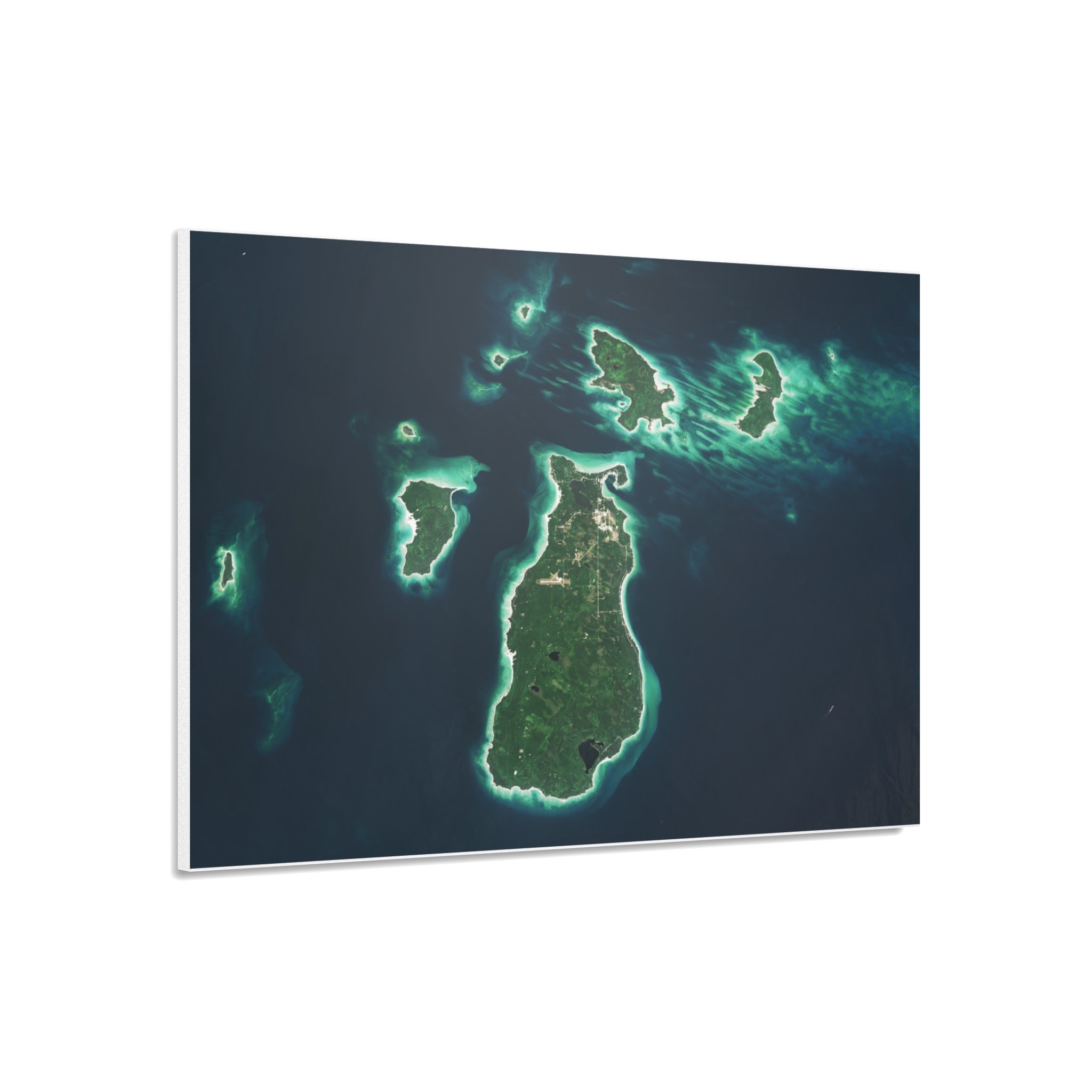 Foam Board - Aerial Island Map Wall Art (Tropical Satellite View)