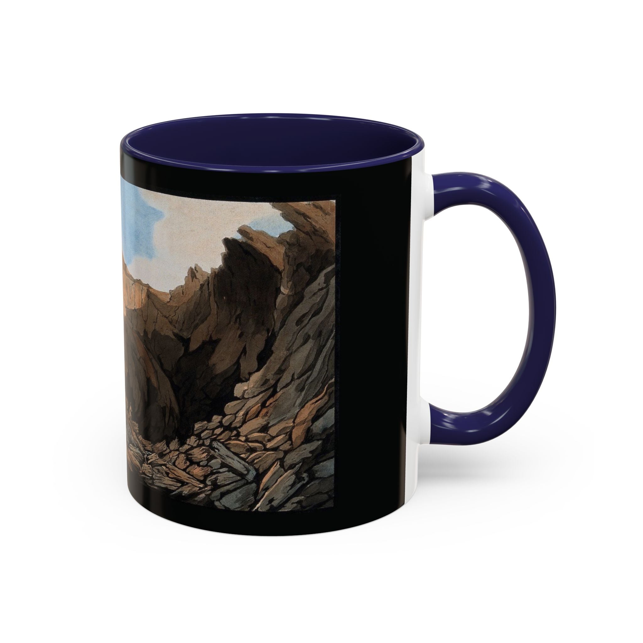 Scenic Mountain Landscape Coffee Mug — Vintage Canyon Art Accent Mug (11/15oz)