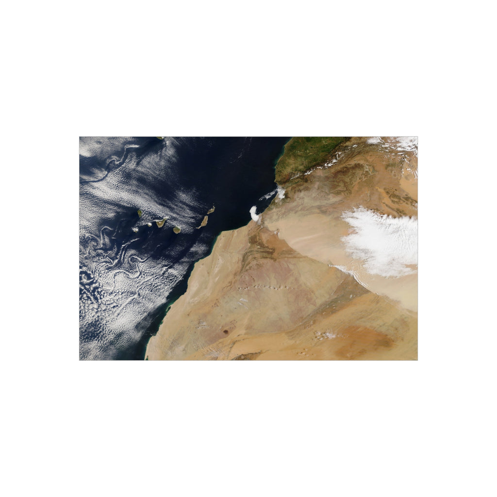 Satellite Desert & Coast Photo Foam Board – Aerial Earth Art Print