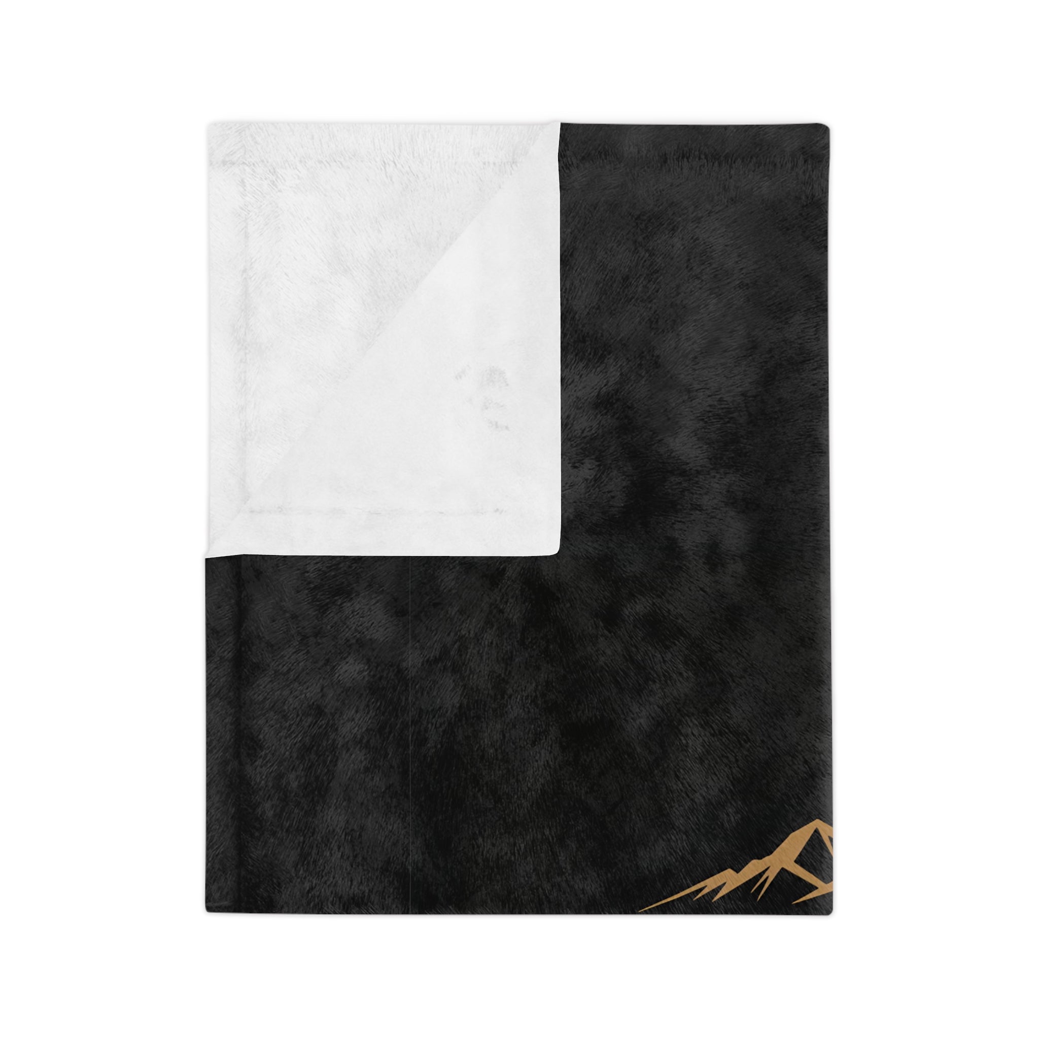 Desert Inkling Velveteen Microfiber Blanket — Soft Black Logo Throw