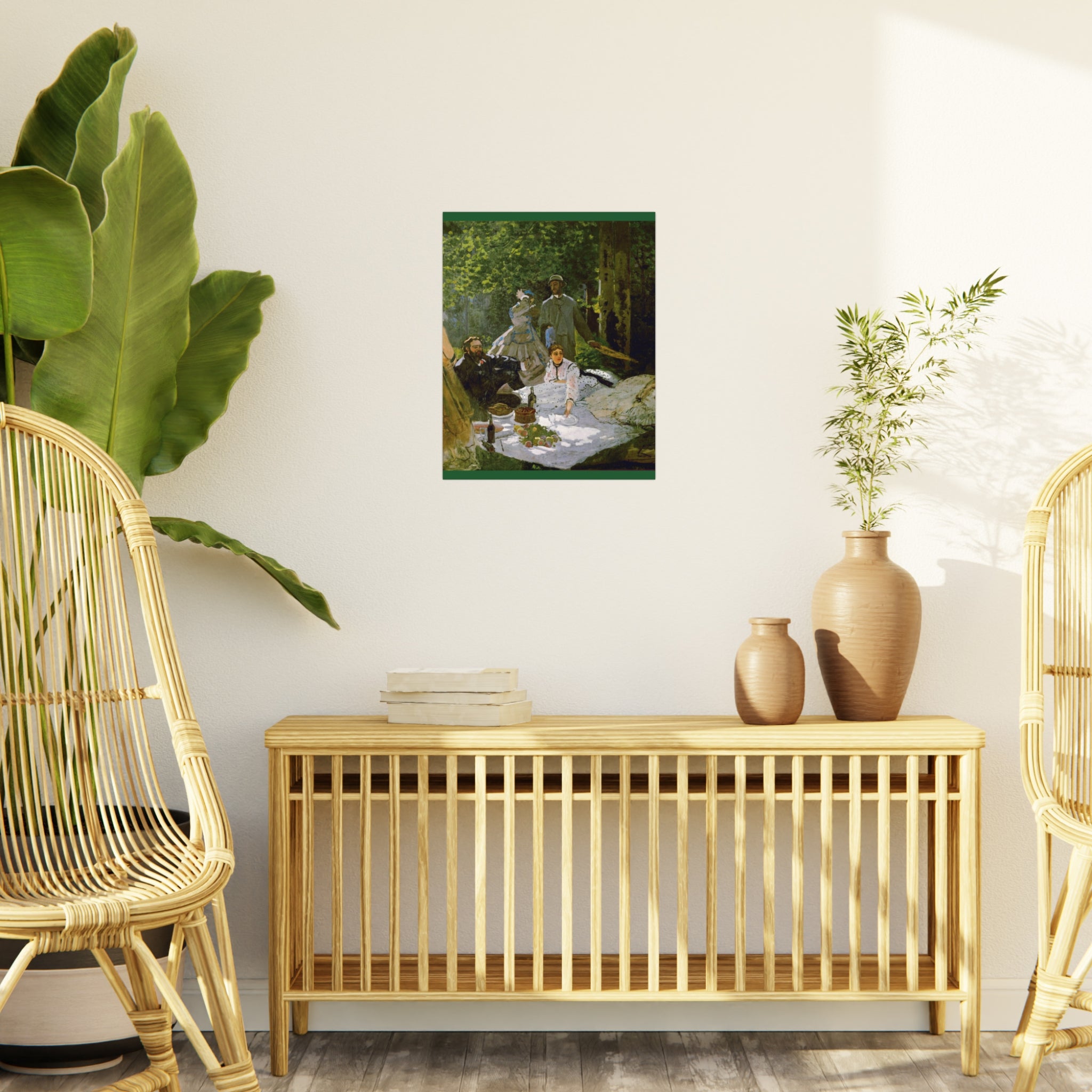 Impressionist Picnic Foam Board Wall Art — Classic Monet-Style Painting Print