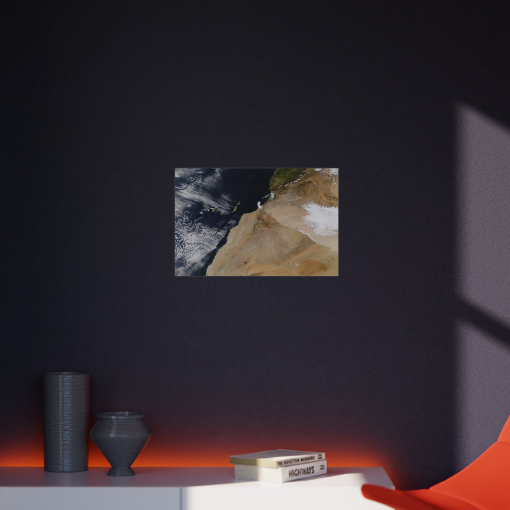 Satellite Desert & Coast Photo Foam Board – Aerial Earth Art Print