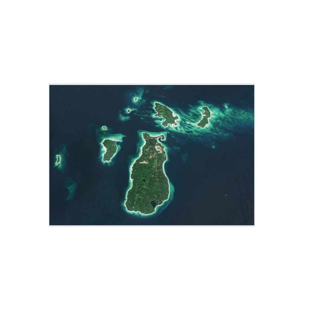 Foam Board - Aerial Island Map Wall Art (Tropical Satellite View)
