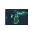 Foam Board - Aerial Island Map Wall Art (Tropical Satellite View)