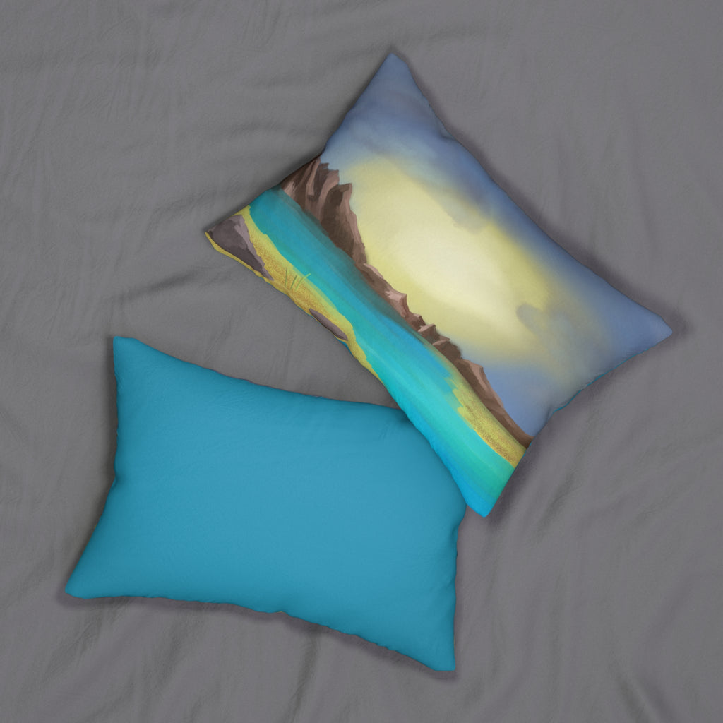 Sunrise Lake Landscape Lumbar Pillow