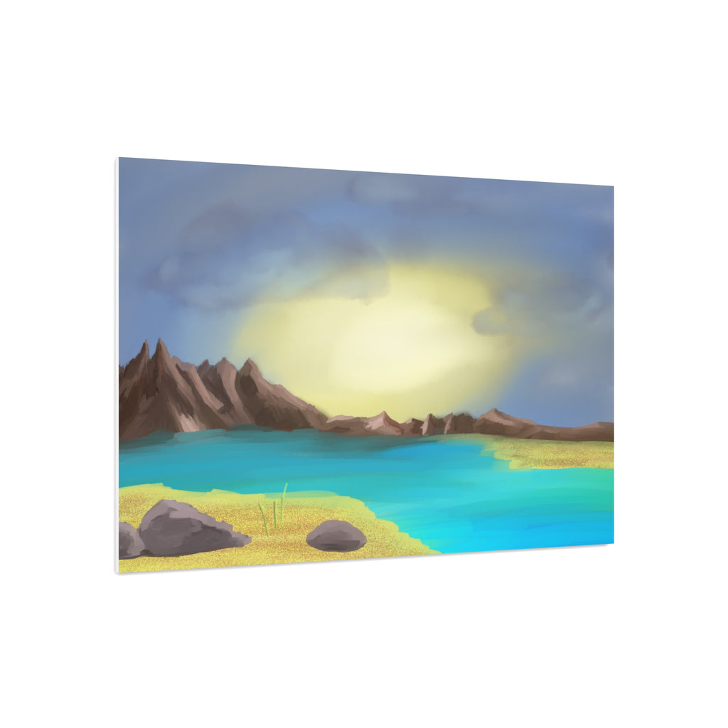 Foam Board - Tranquil Lakeside Sunrise Landscape Wall Art