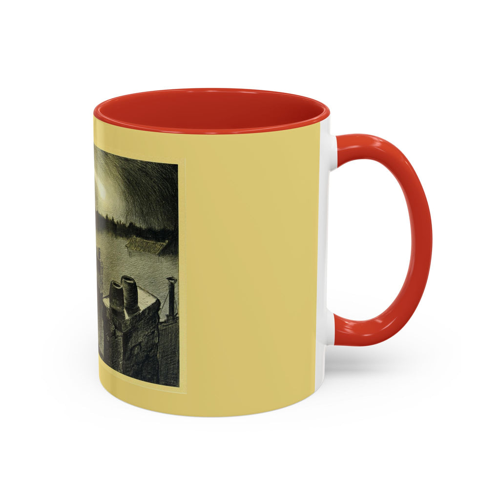Vintage Moonlit Rooftops Accent Coffee Mug – Gothic Night Skyline 11oz/15oz