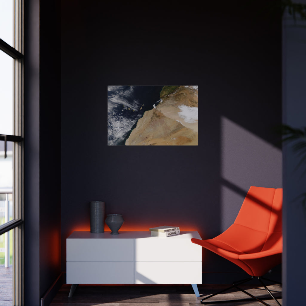 Satellite Desert & Coast Photo Foam Board – Aerial Earth Art Print