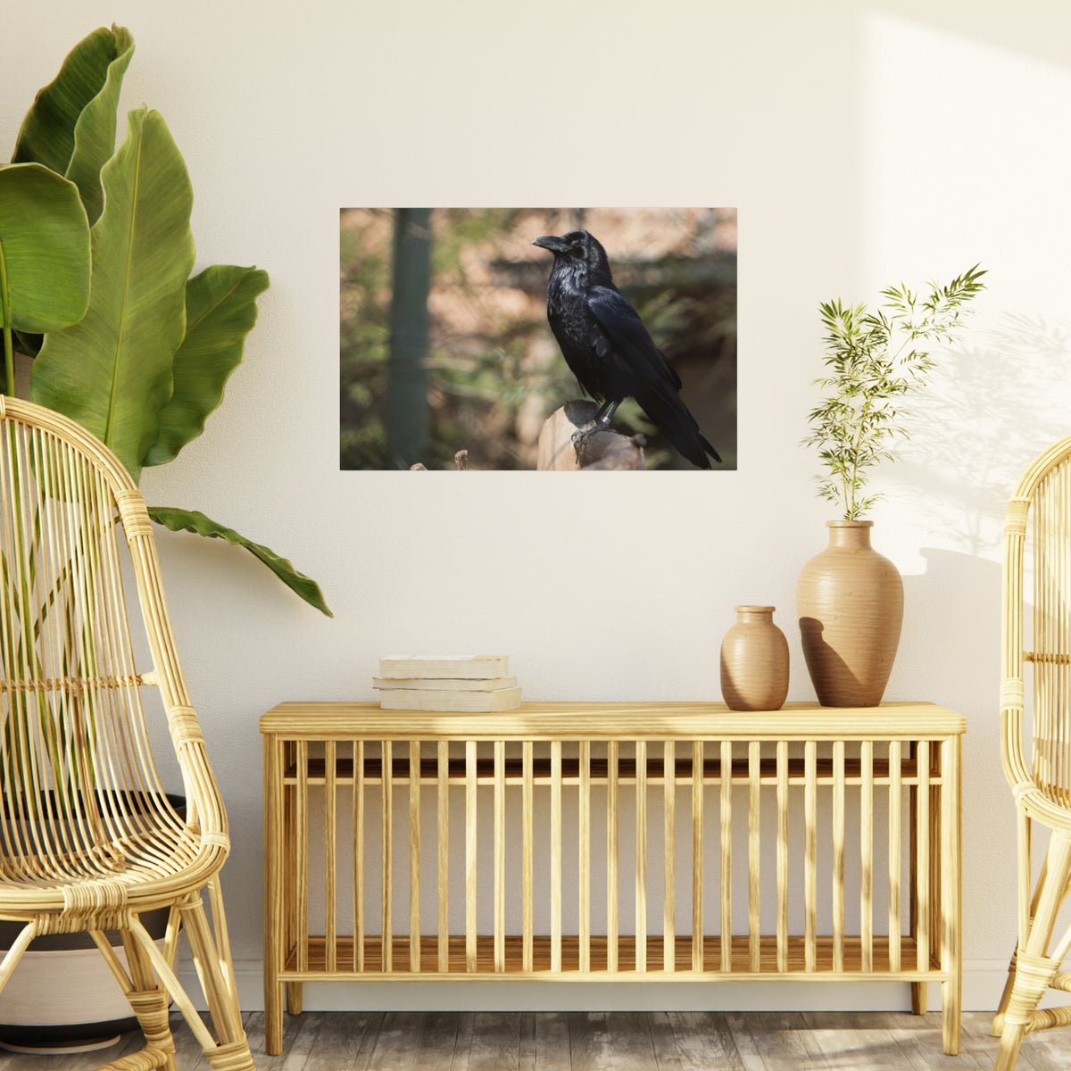 Raven Photo Foam Board – Moody Black Crow Wall Art