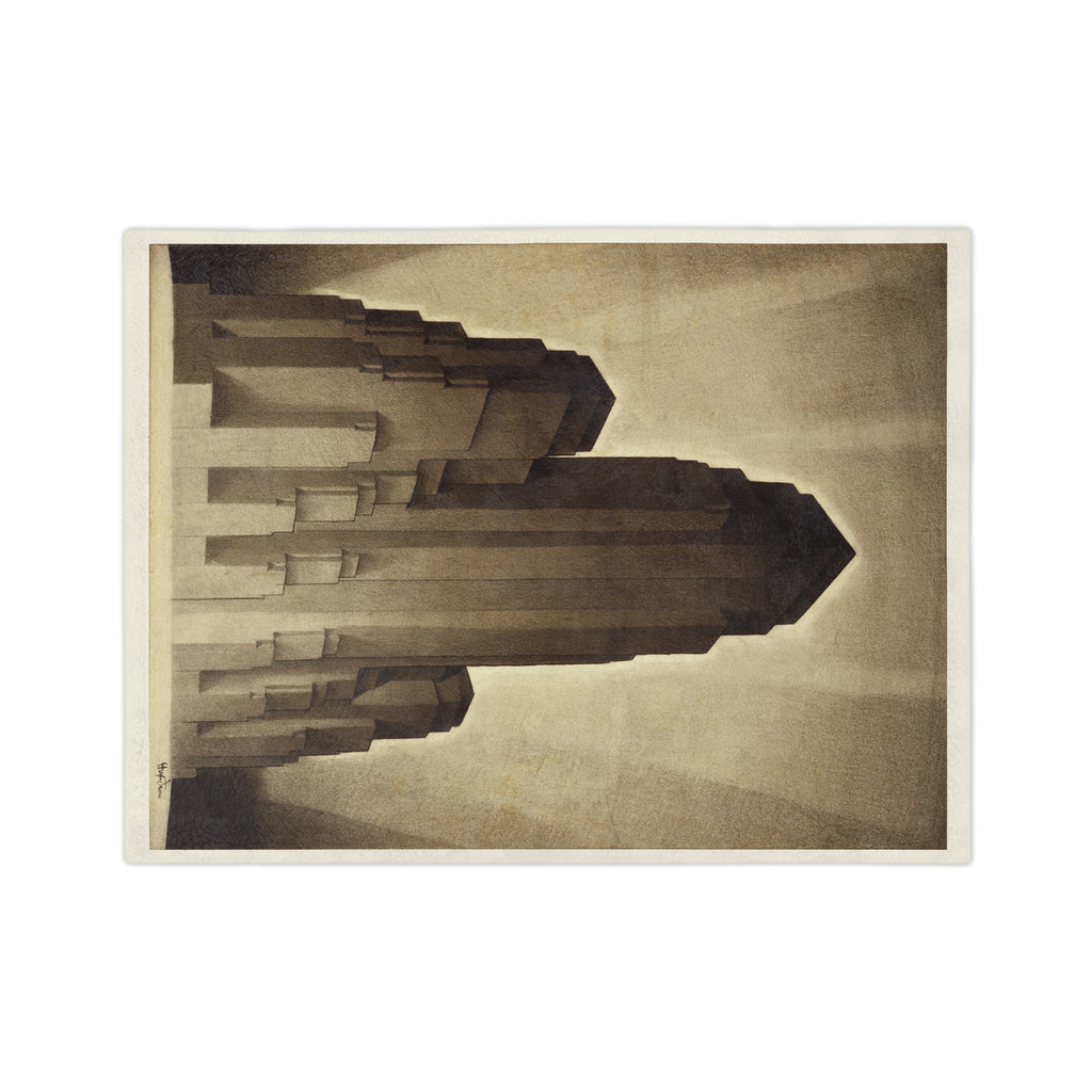 Art Deco Skyscraper Velvet Blanket