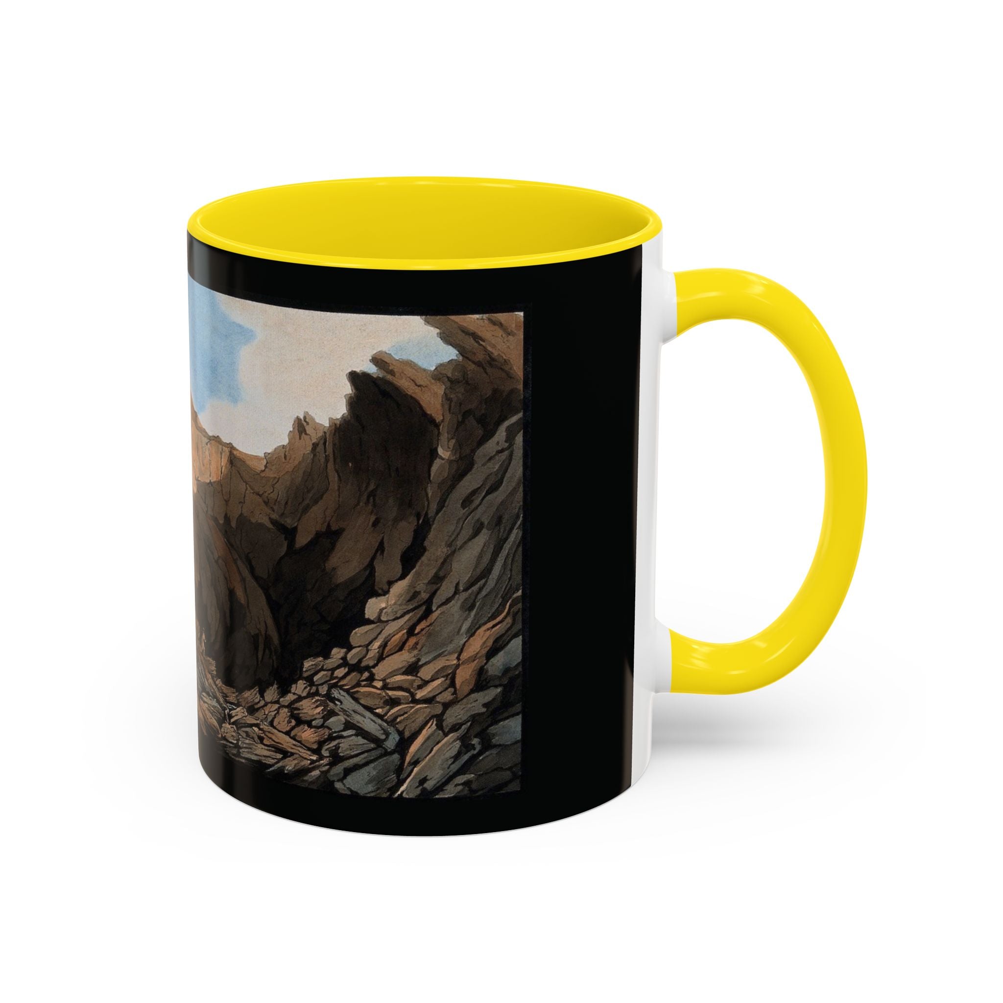 Scenic Mountain Landscape Coffee Mug — Vintage Canyon Art Accent Mug (11/15oz)