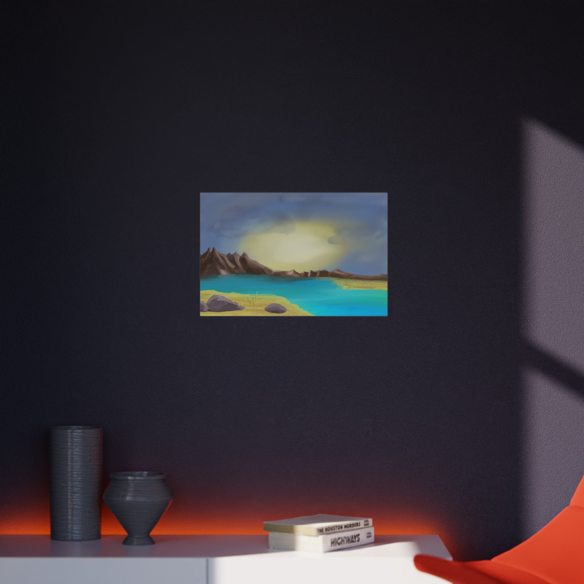 Foam Board - Tranquil Lakeside Sunrise Landscape Wall Art