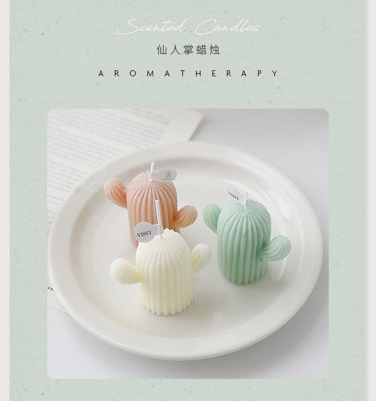 1pc Cactus Candle Handmade Delicate Cactus Candles For Birthday Party Wedding Spa Home Decoration Romantic Cute Soy Wax Aromatherapy Small Scented Relaxing Birthday Wedding Party Gift Home Decor