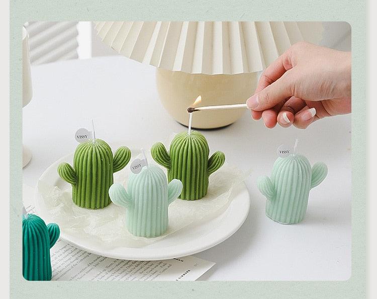 1pc Cactus Candle Handmade Delicate Cactus Candles For Birthday Party Wedding Spa Home Decoration Romantic Cute Soy Wax Aromatherapy Small Scented Relaxing Birthday Wedding Party Gift Home Decor