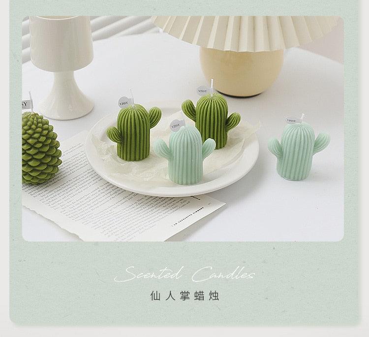 1pc Cactus Candle Handmade Delicate Cactus Candles For Birthday Party Wedding Spa Home Decoration Romantic Cute Soy Wax Aromatherapy Small Scented Relaxing Birthday Wedding Party Gift Home Decor