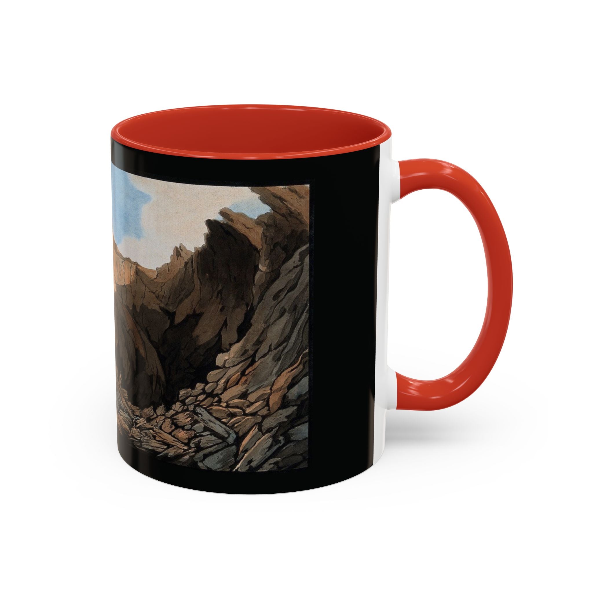 Scenic Mountain Landscape Coffee Mug — Vintage Canyon Art Accent Mug (11/15oz)