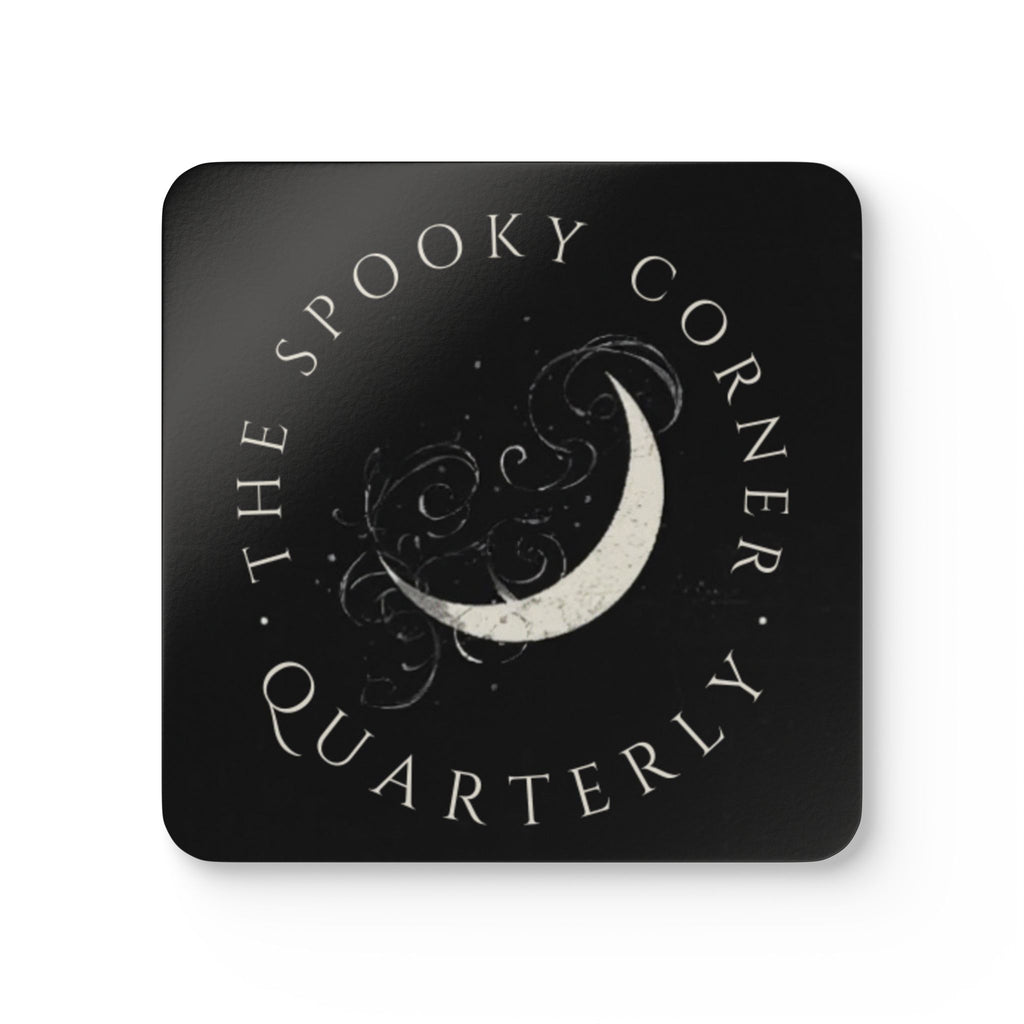 Cork Coaster Set — “The Spooky Corner Quarterly” Crescent Moon Gothic Drink Coasters