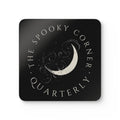 Cork Coaster Set — “The Spooky Corner Quarterly” Crescent Moon Gothic Drink Coasters