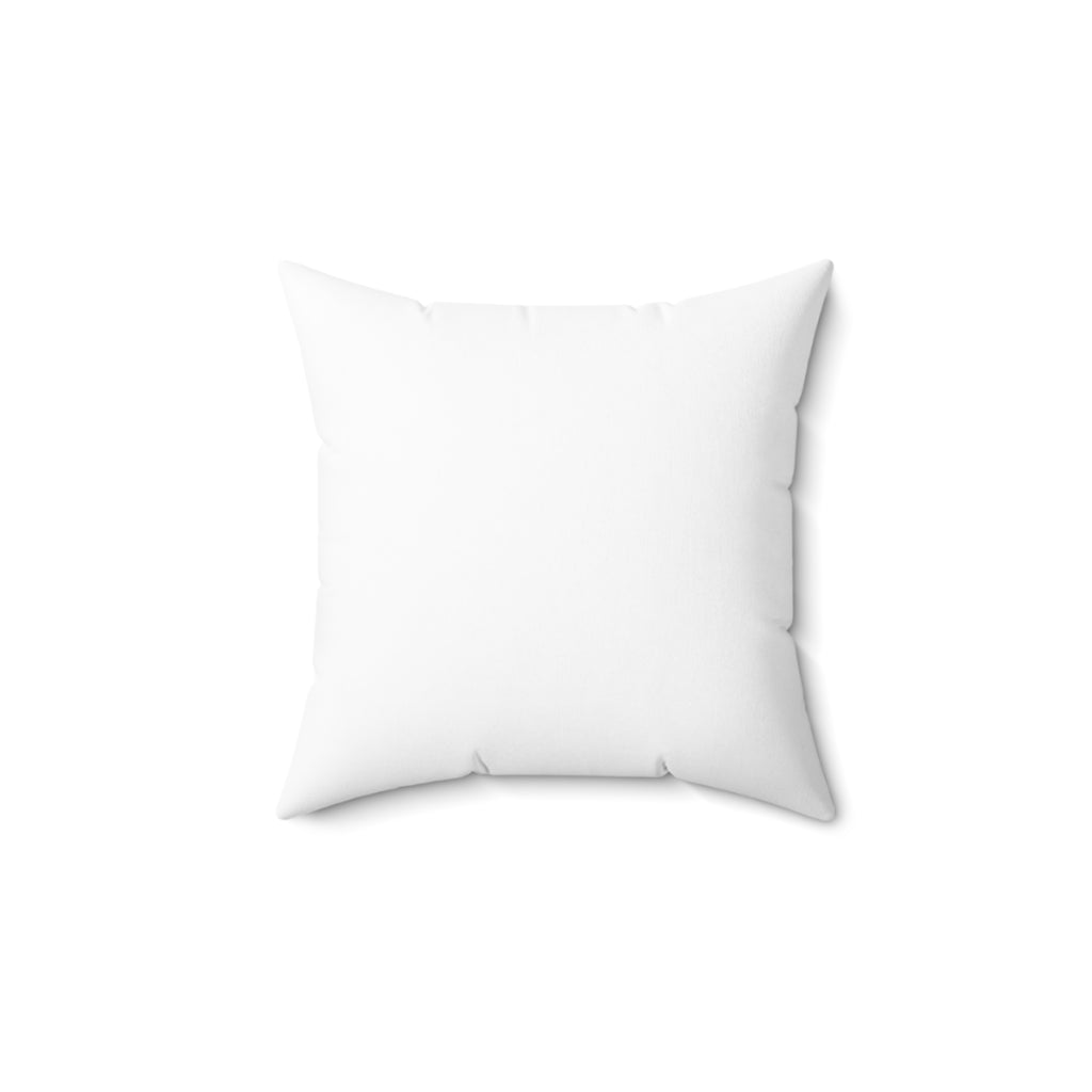 Abstract Watercolor Square Pillow — Blue & Peach Decorative Throw Cushion