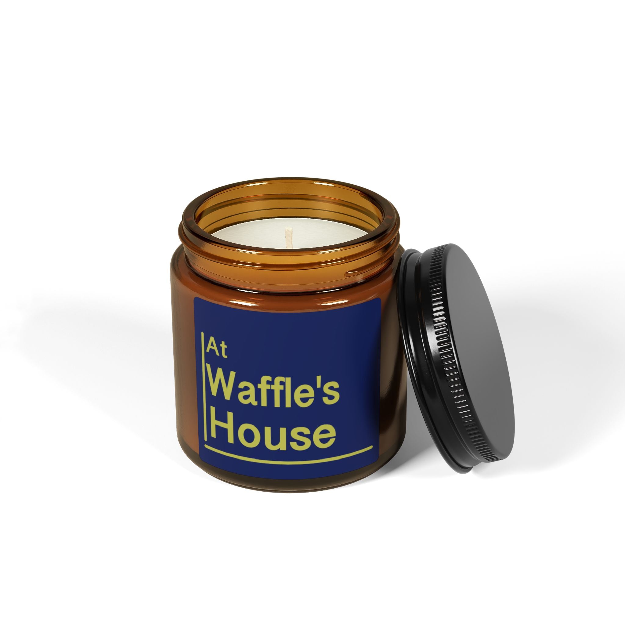 Scented Soy Candle — “At Waffle's House” Amber Jar (Multi-Size)
