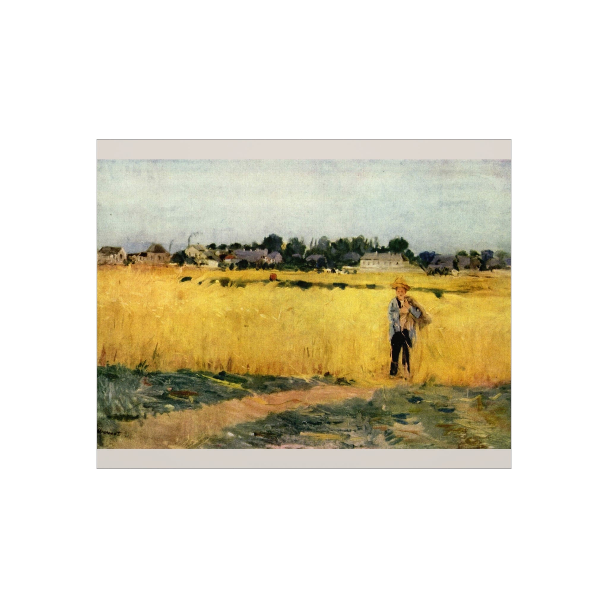 Rural Wheat Field Art Foam Board — Vintage Landscape Wall Decor