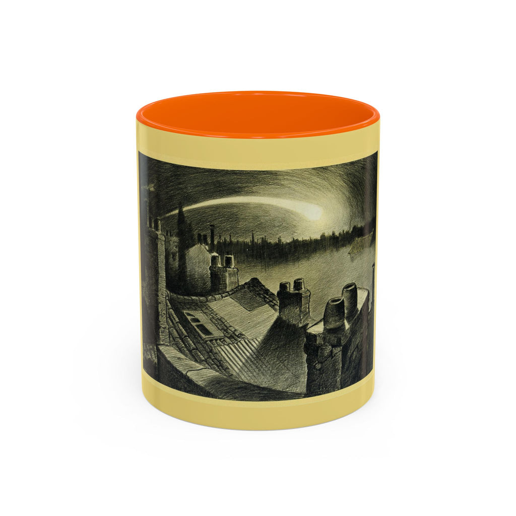 Vintage Moonlit Rooftops Accent Coffee Mug – Gothic Night Skyline 11oz/15oz