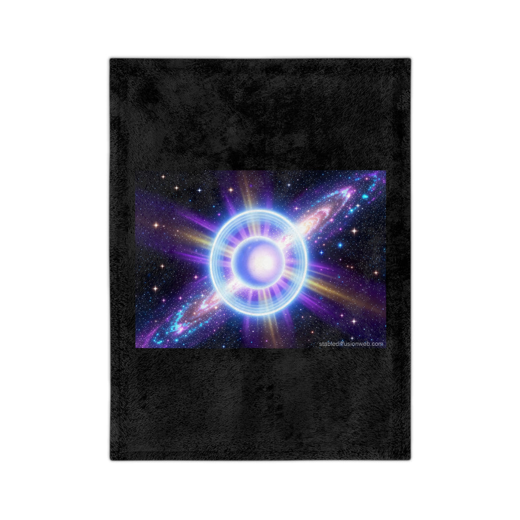 Uranus Velveteen Blanket — Cosmic Orb Microfiber Throw
