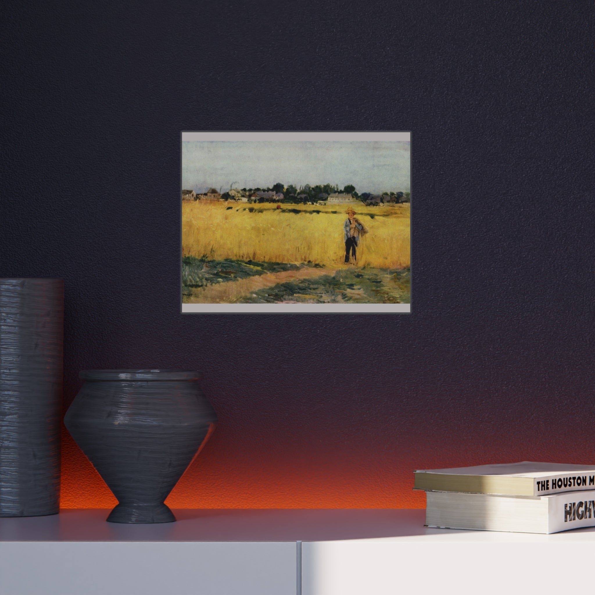Rural Wheat Field Art Foam Board — Vintage Landscape Wall Decor