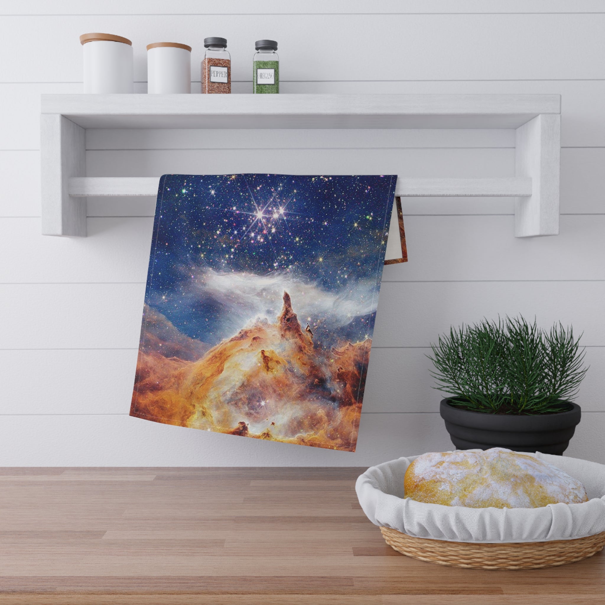 Celestial Nebula Tea Towel — Starfield Kitchen Towel