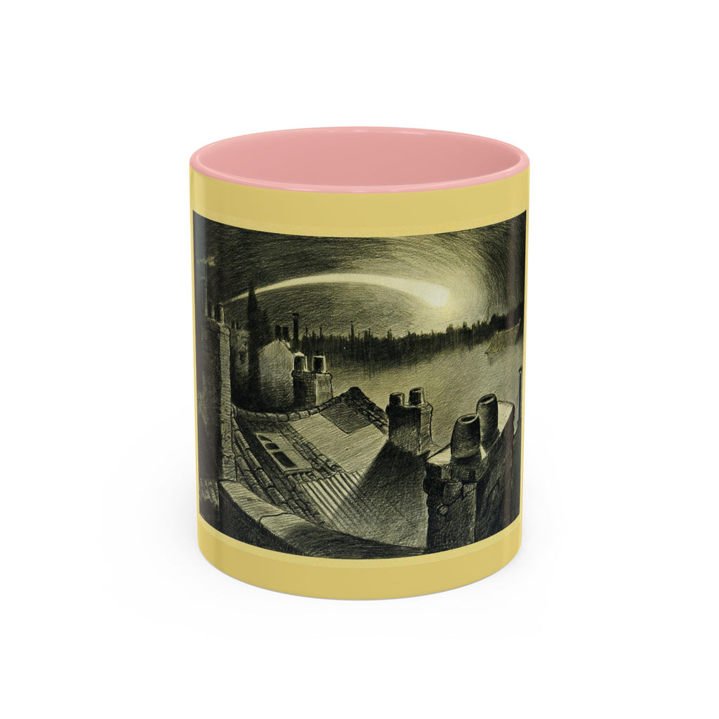 Vintage Moonlit Rooftops Accent Coffee Mug – Gothic Night Skyline 11oz/15oz