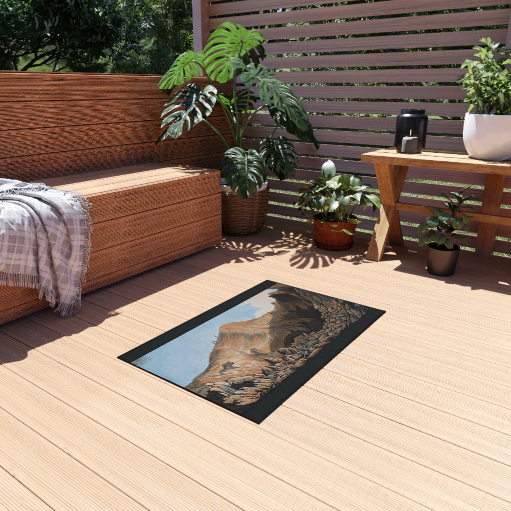 Mountain Canyon Outdoor Rug — Scenic Desert Landscape Doormat