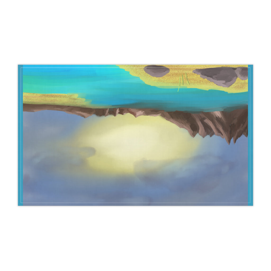 Coastal Sunrise Tea Towel — Beach Landscape Kitchen Towel