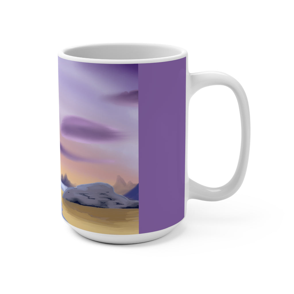 15oz Among the Isles Mug — Purple Beach Landscape Coffee Cup