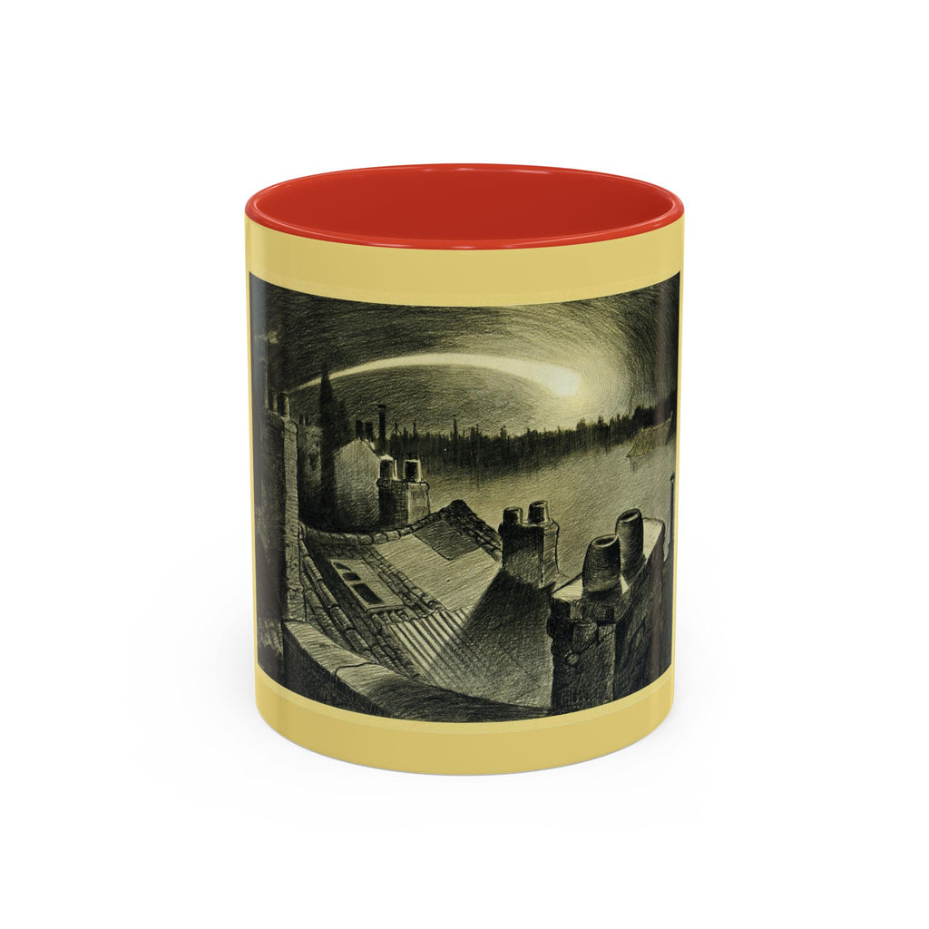 Vintage Moonlit Rooftops Accent Coffee Mug – Gothic Night Skyline 11oz/15oz