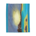 Sunrise Seaside Velveteen Plush Blanket — Tropical Beach Landscape Throw