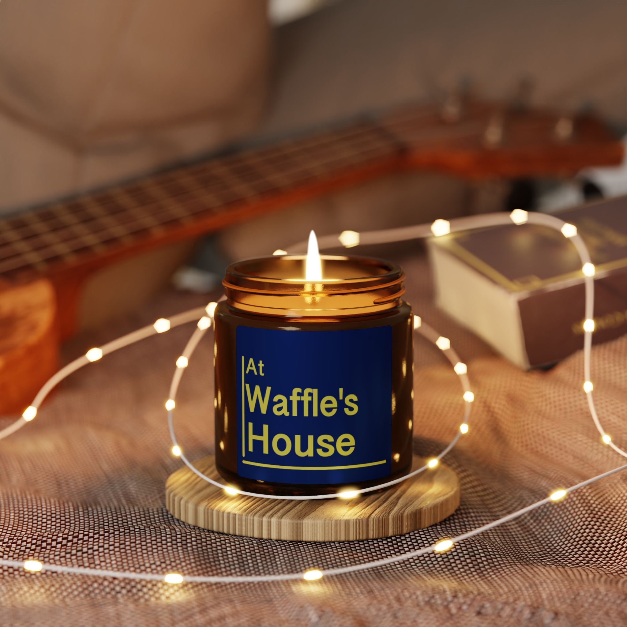 Scented Soy Candle — “At Waffle's House” Amber Jar (Multi-Size)