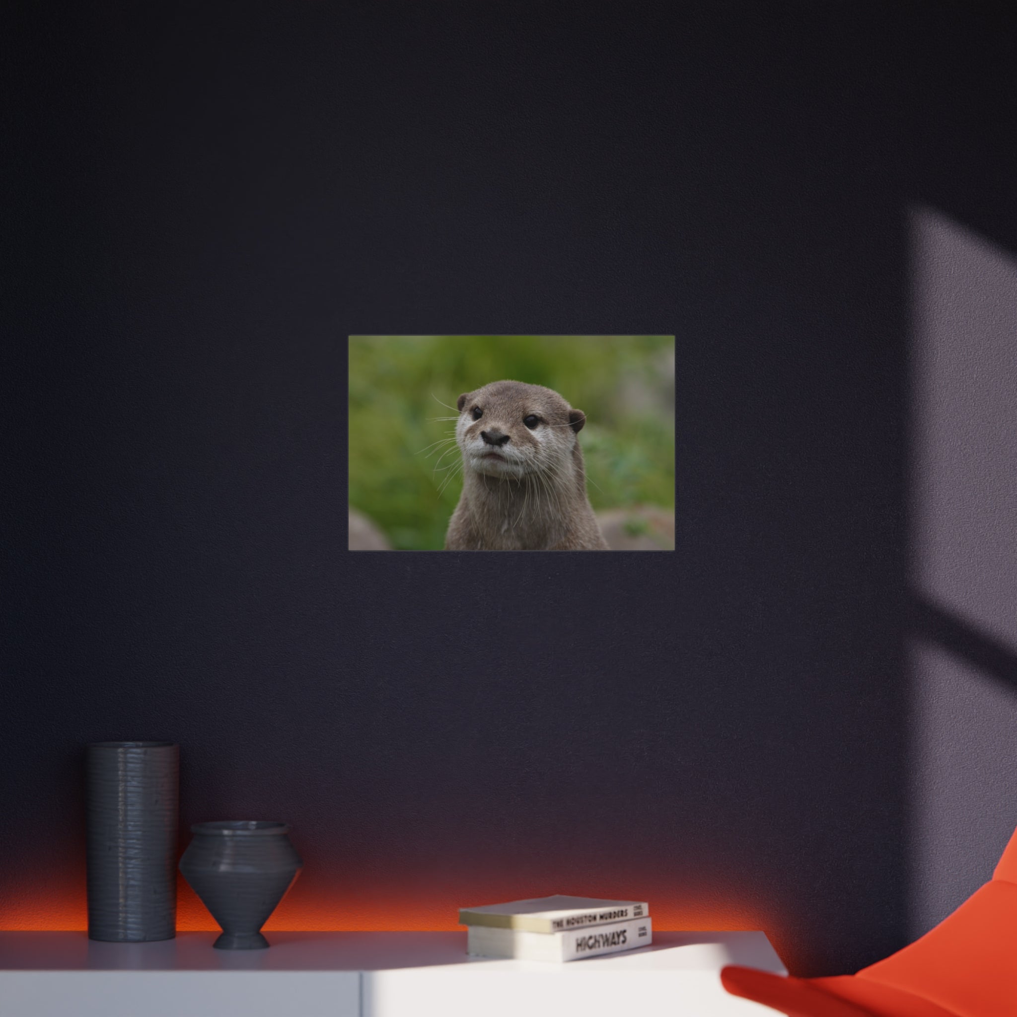 Otter Portrait Foam Board — Cute Wildlife Wall Art for Home or Nursery
