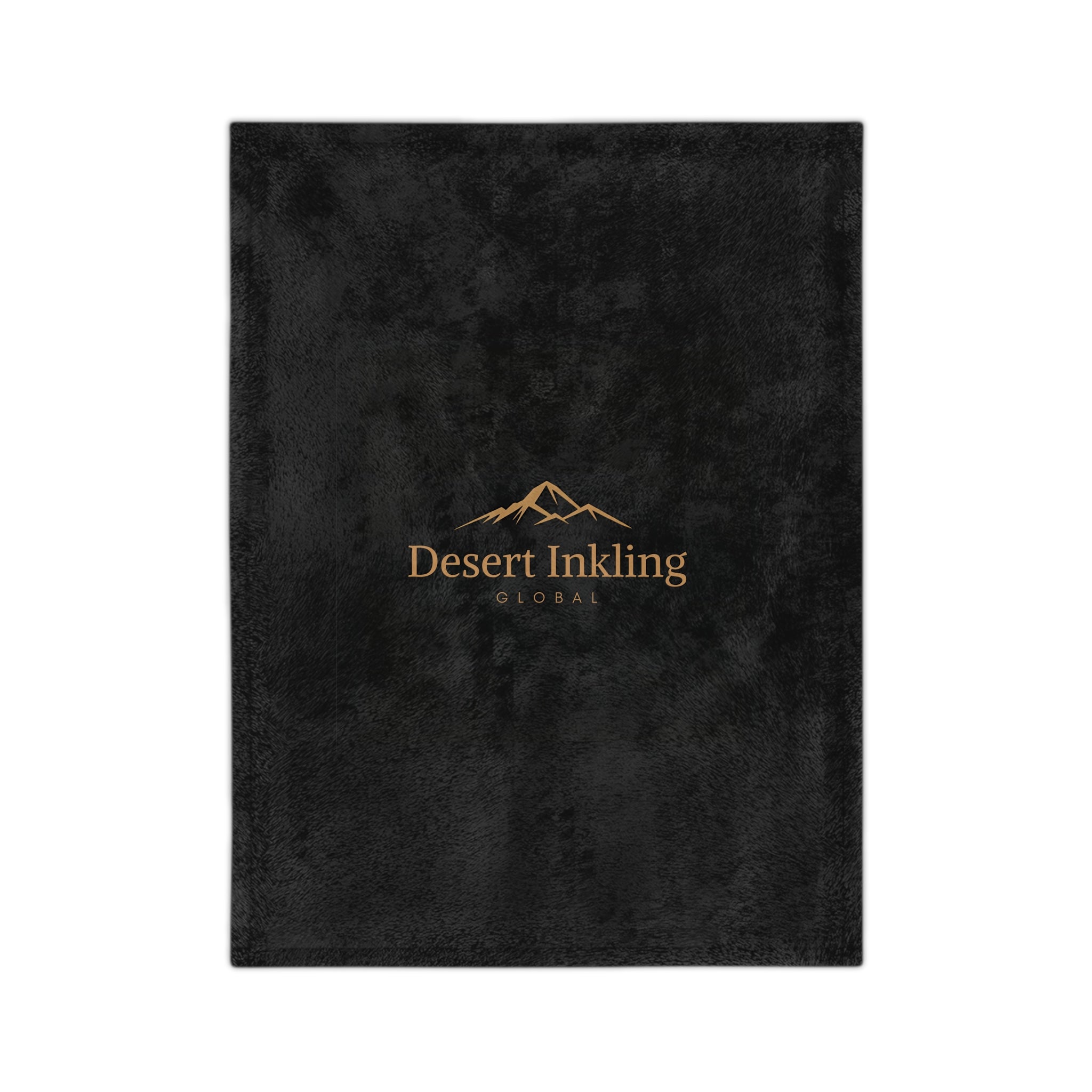 Desert Inkling Velveteen Microfiber Blanket — Soft Black Logo Throw