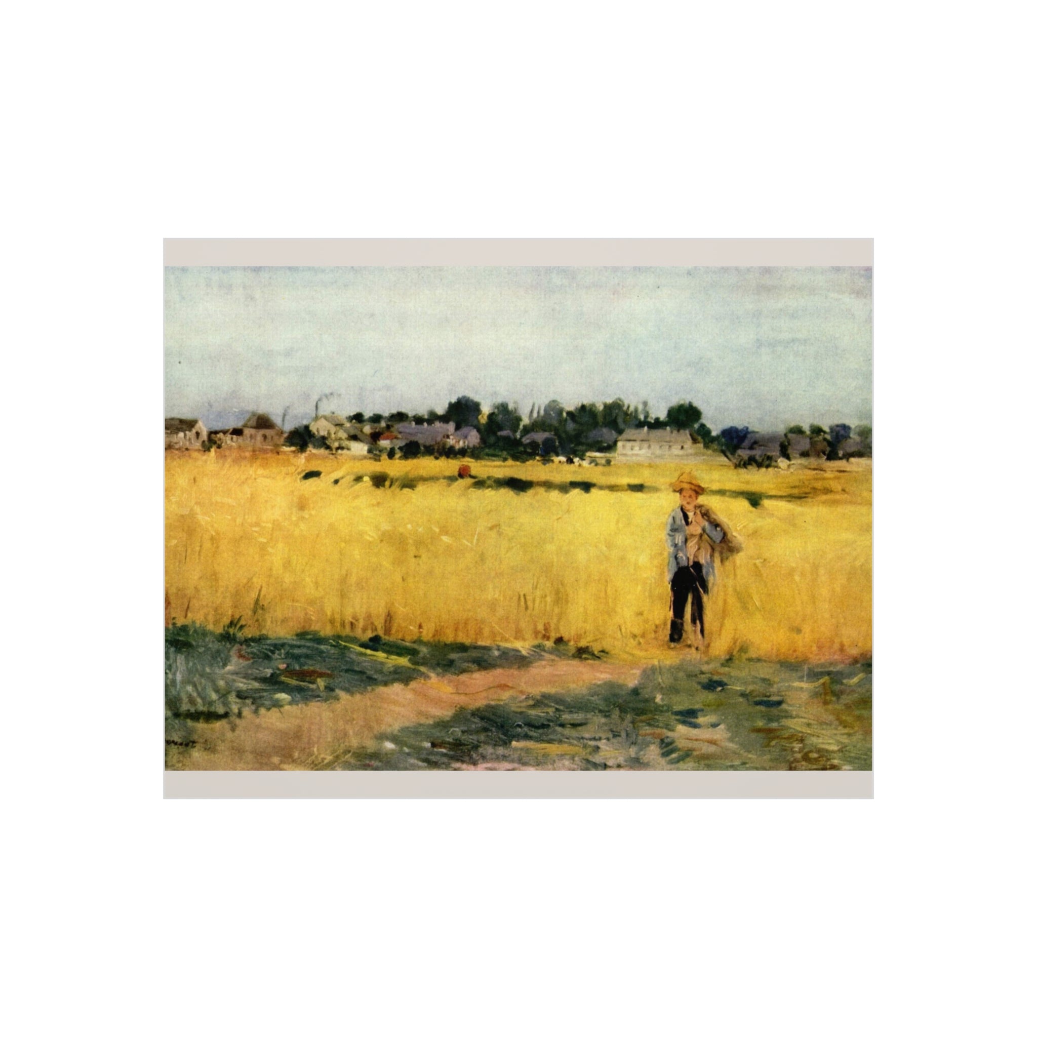 Rural Wheat Field Art Foam Board — Vintage Landscape Wall Decor