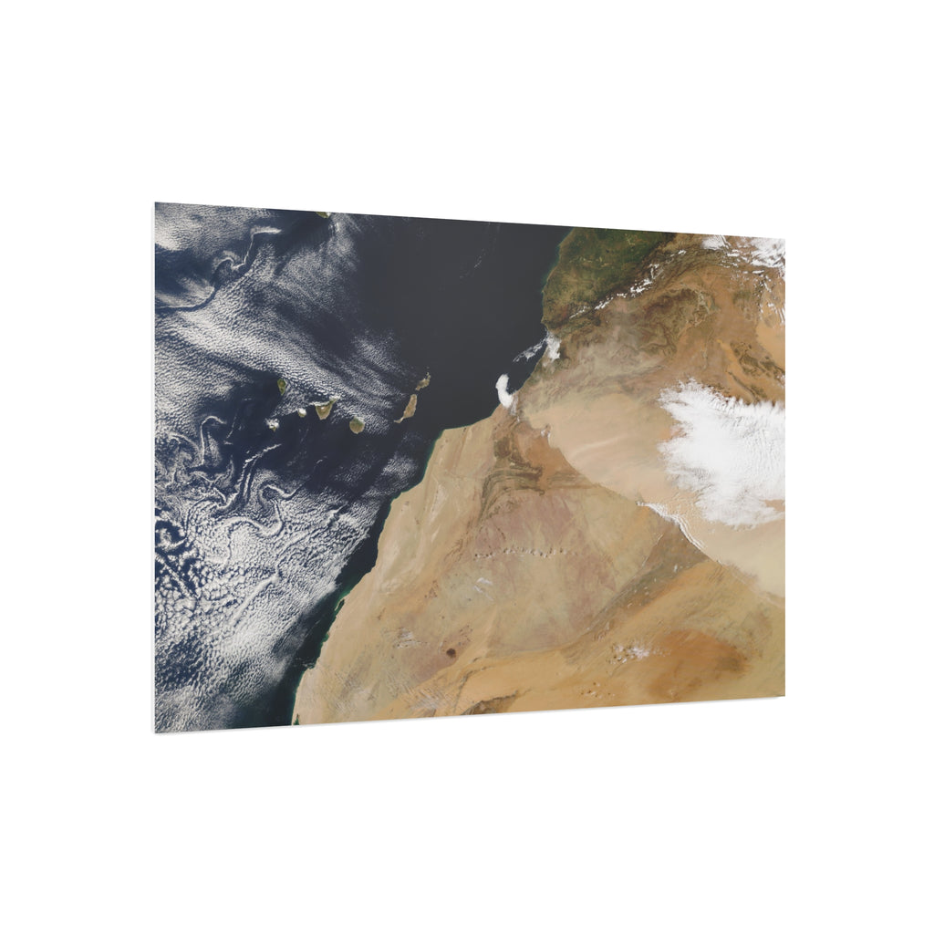 Satellite Desert & Coast Photo Foam Board – Aerial Earth Art Print
